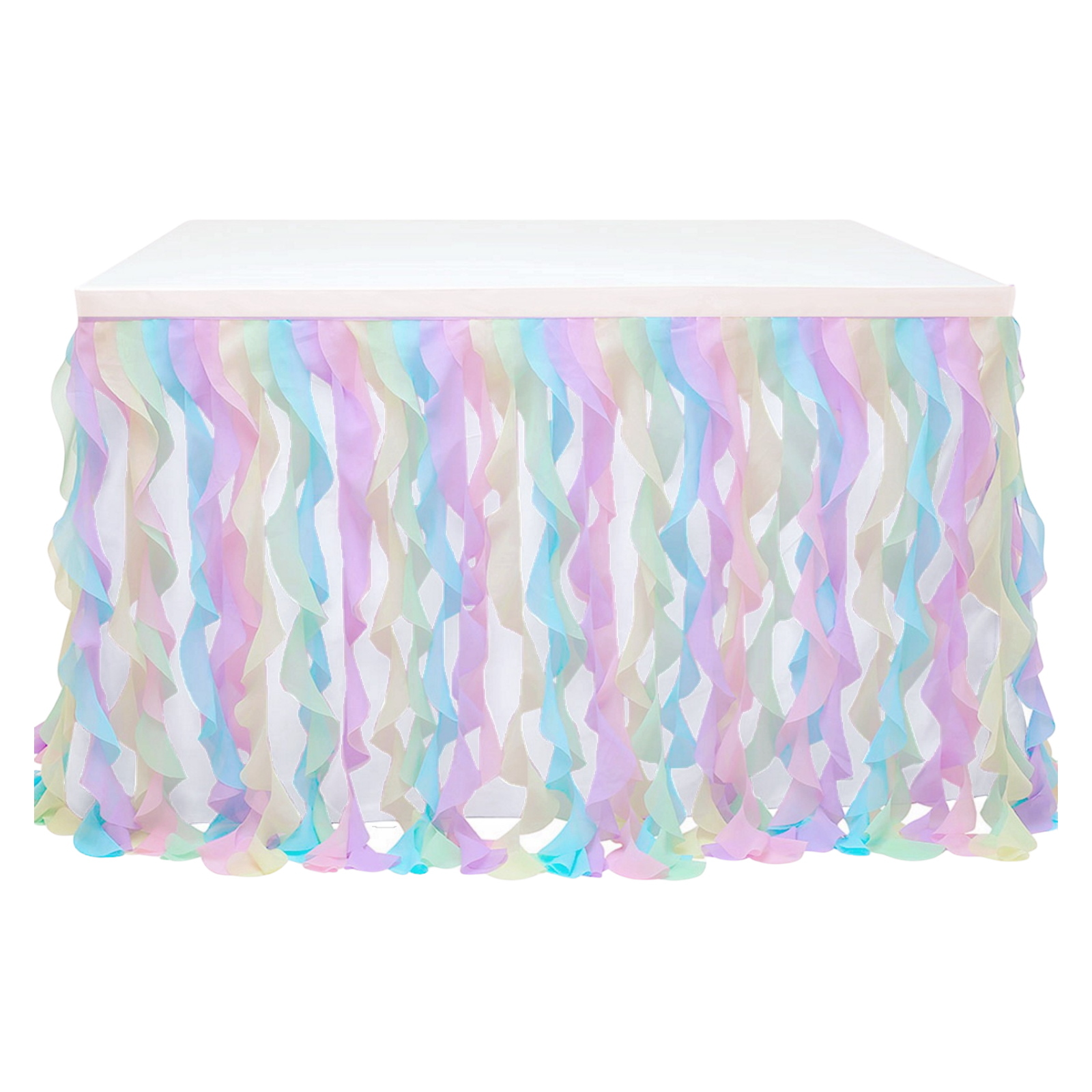 Pastel Wave Fabric Table Skirt 185cm