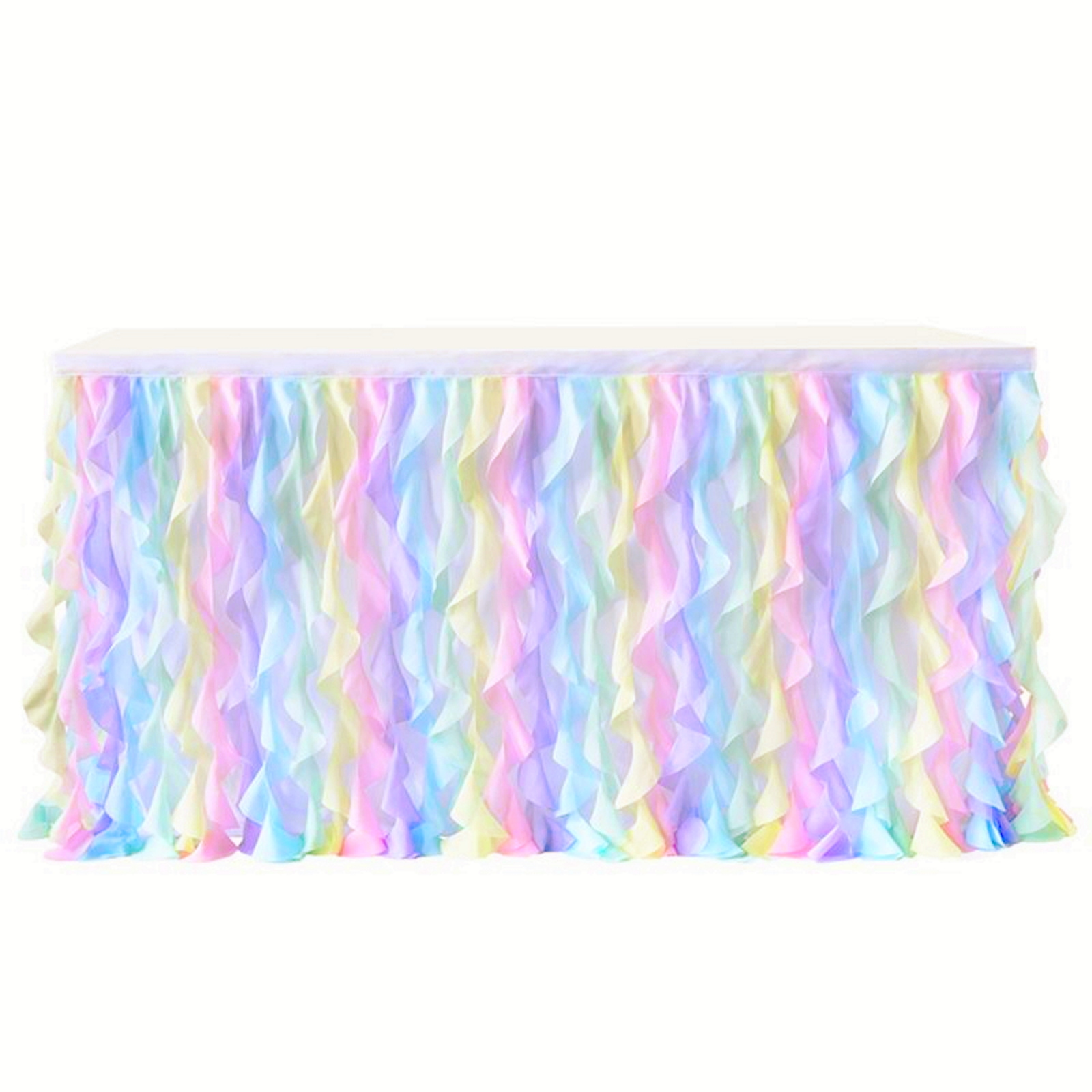 Pastel Wave Fabric Table Skirt 275cm