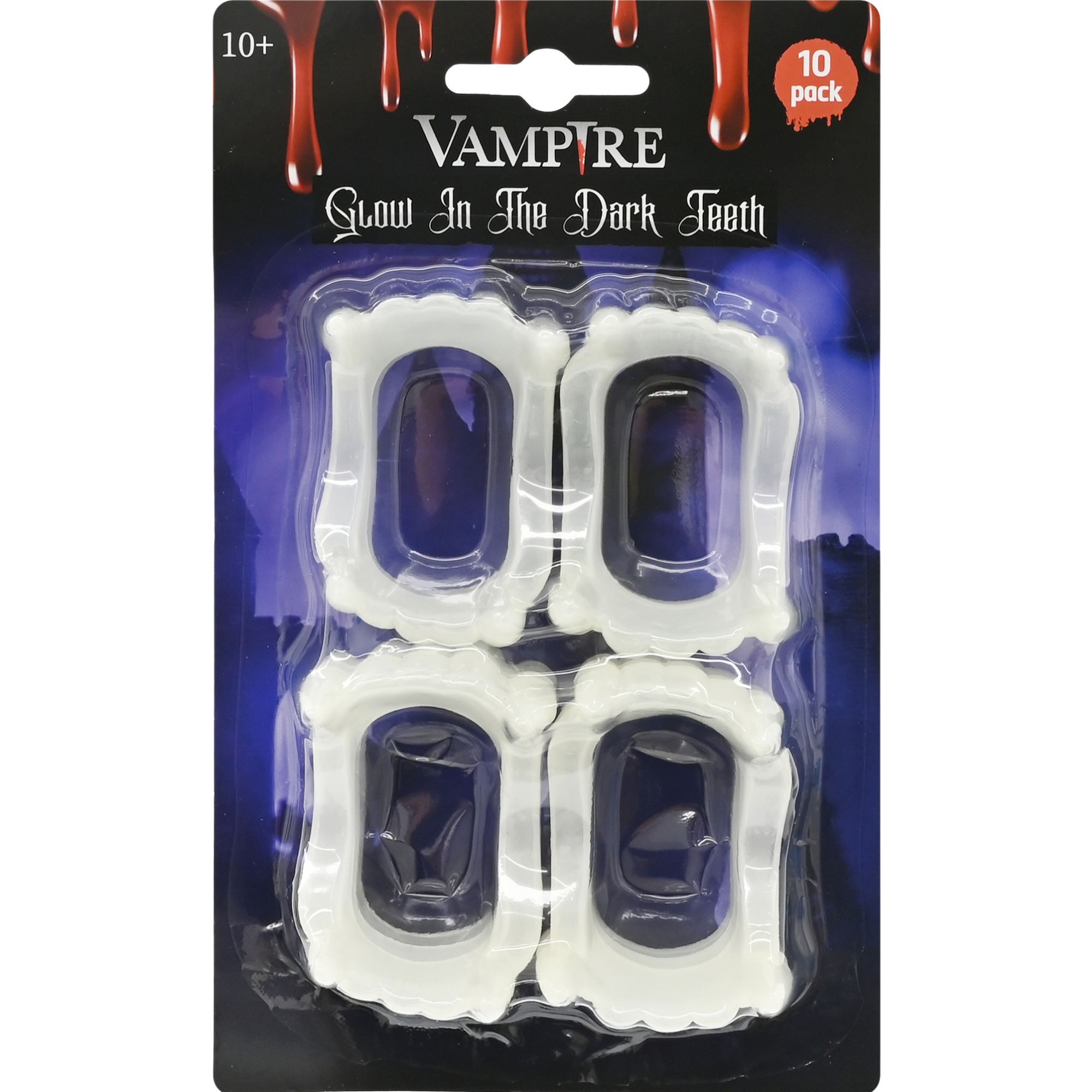 Glow In The Dark Vampire Fangs (Pack of 10) 