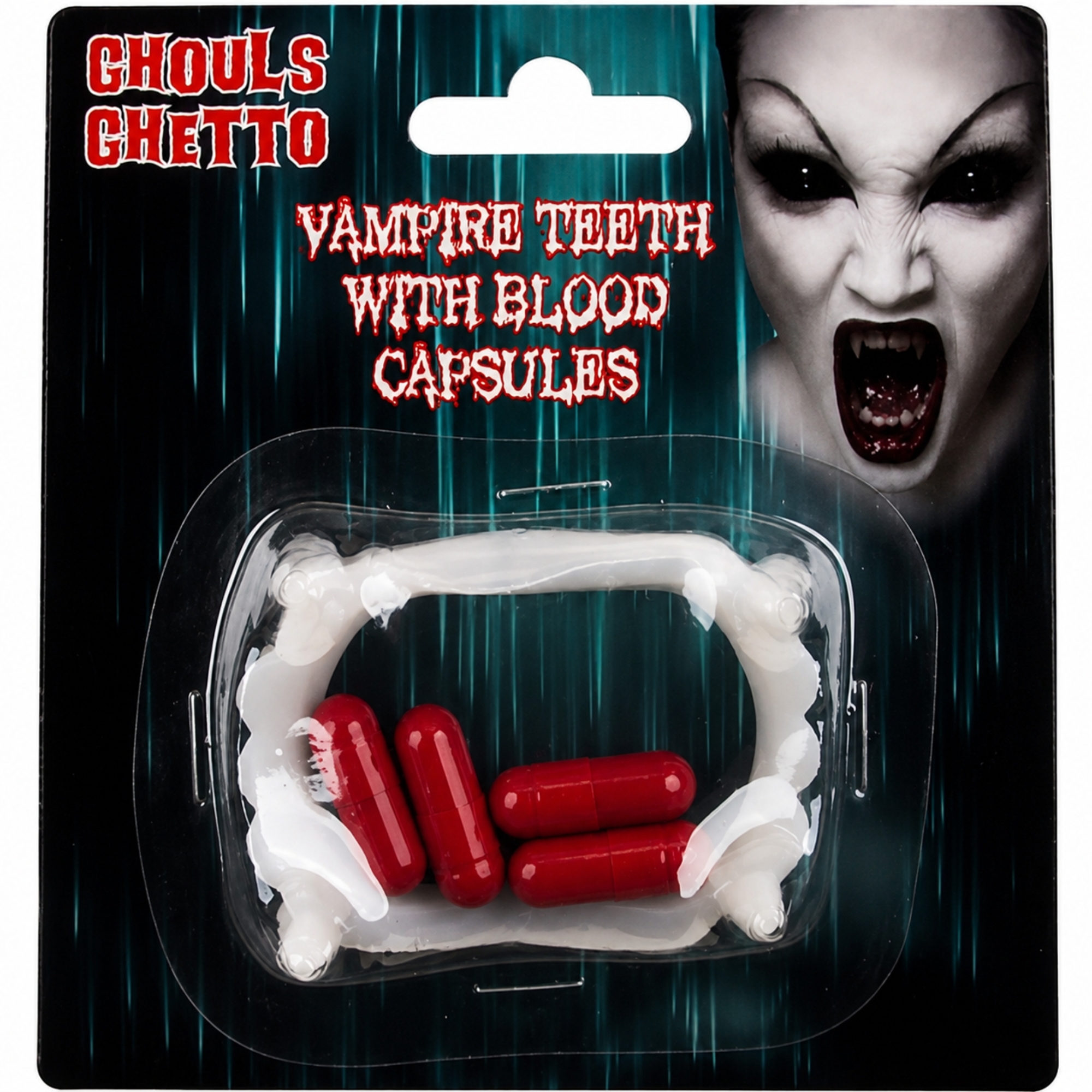 Vampire Teeth With Blood Capsules 