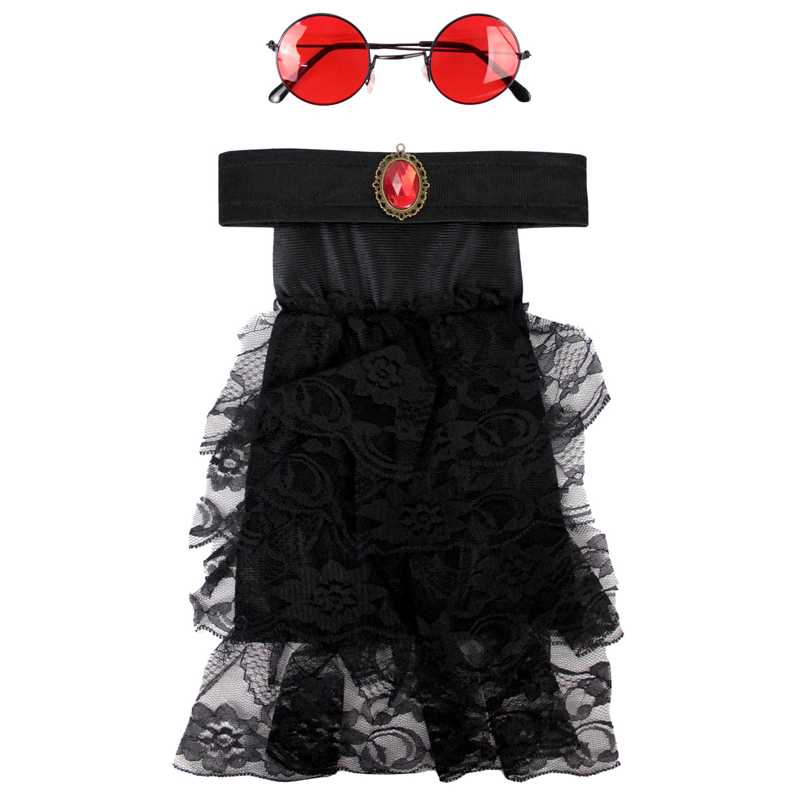 Adult Dracula Glasses and Jabot Set 