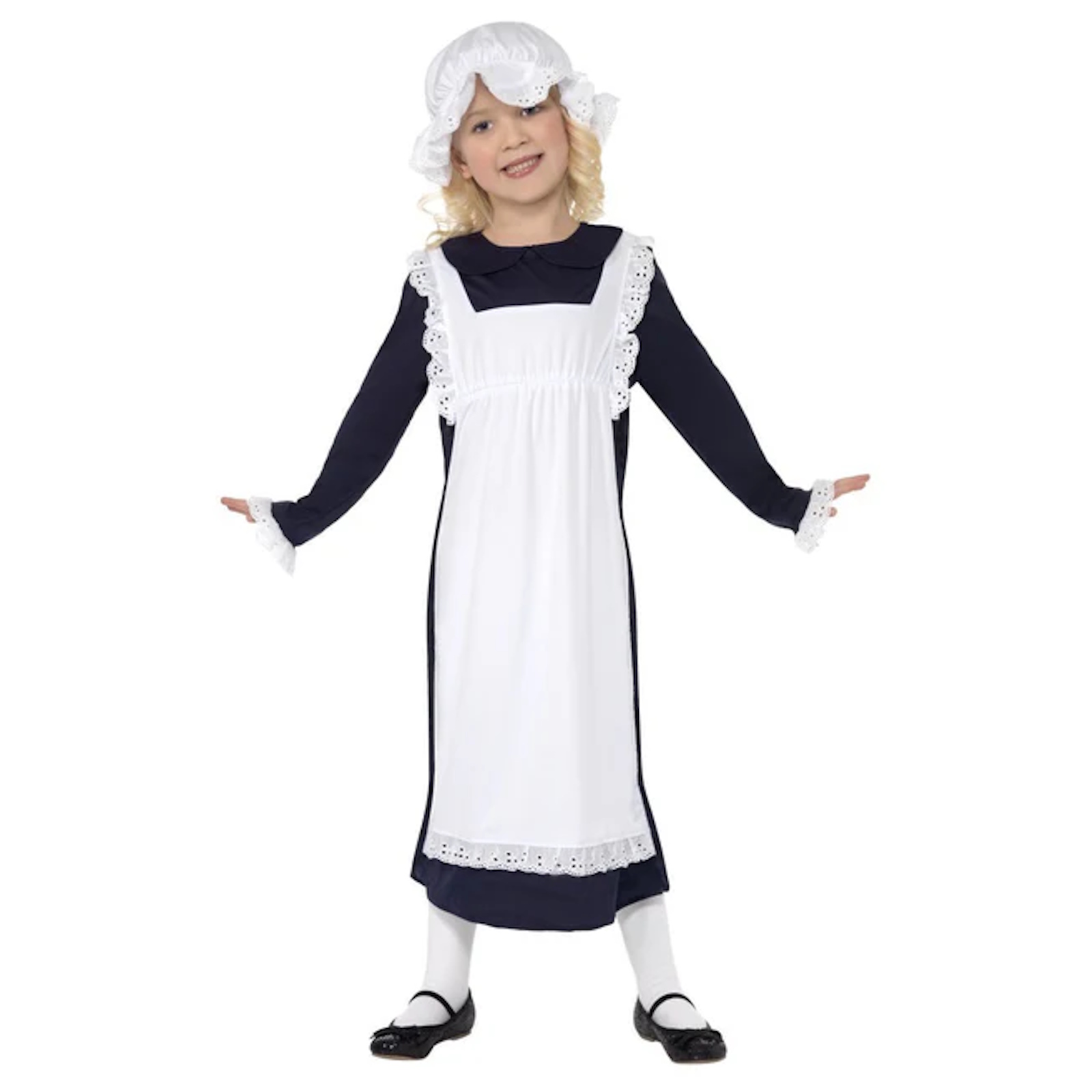 Girls Navy Blue Victorian Maid Costume