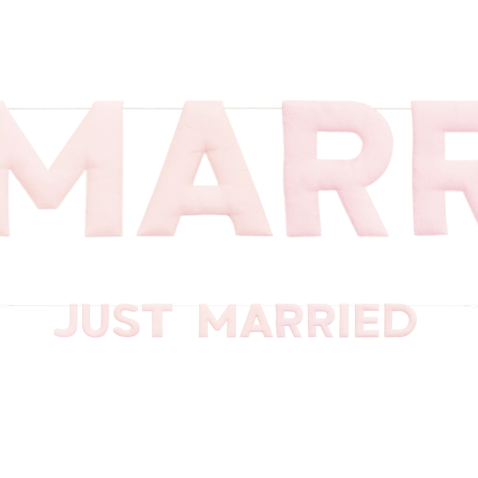 Just Married Pastel Pink Fabric Letter Banner 