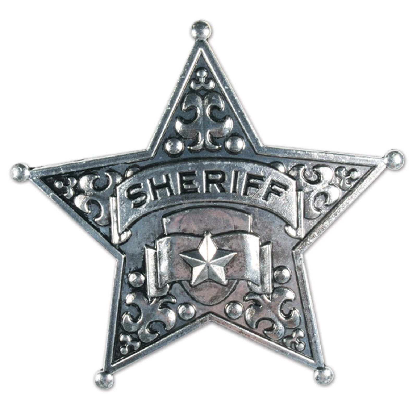 Silver Metal Sheriff Badge