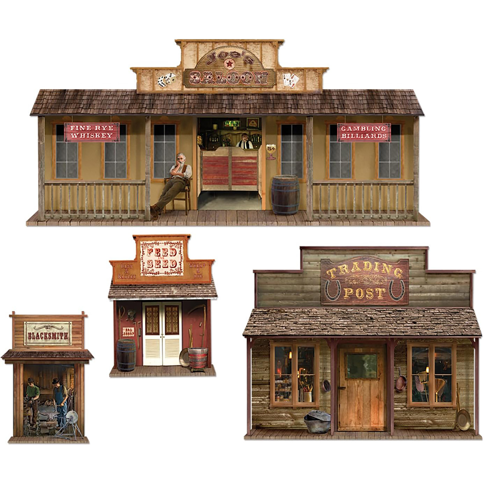 Insta Theme Wild West Town Wall Props (4 Pieces)