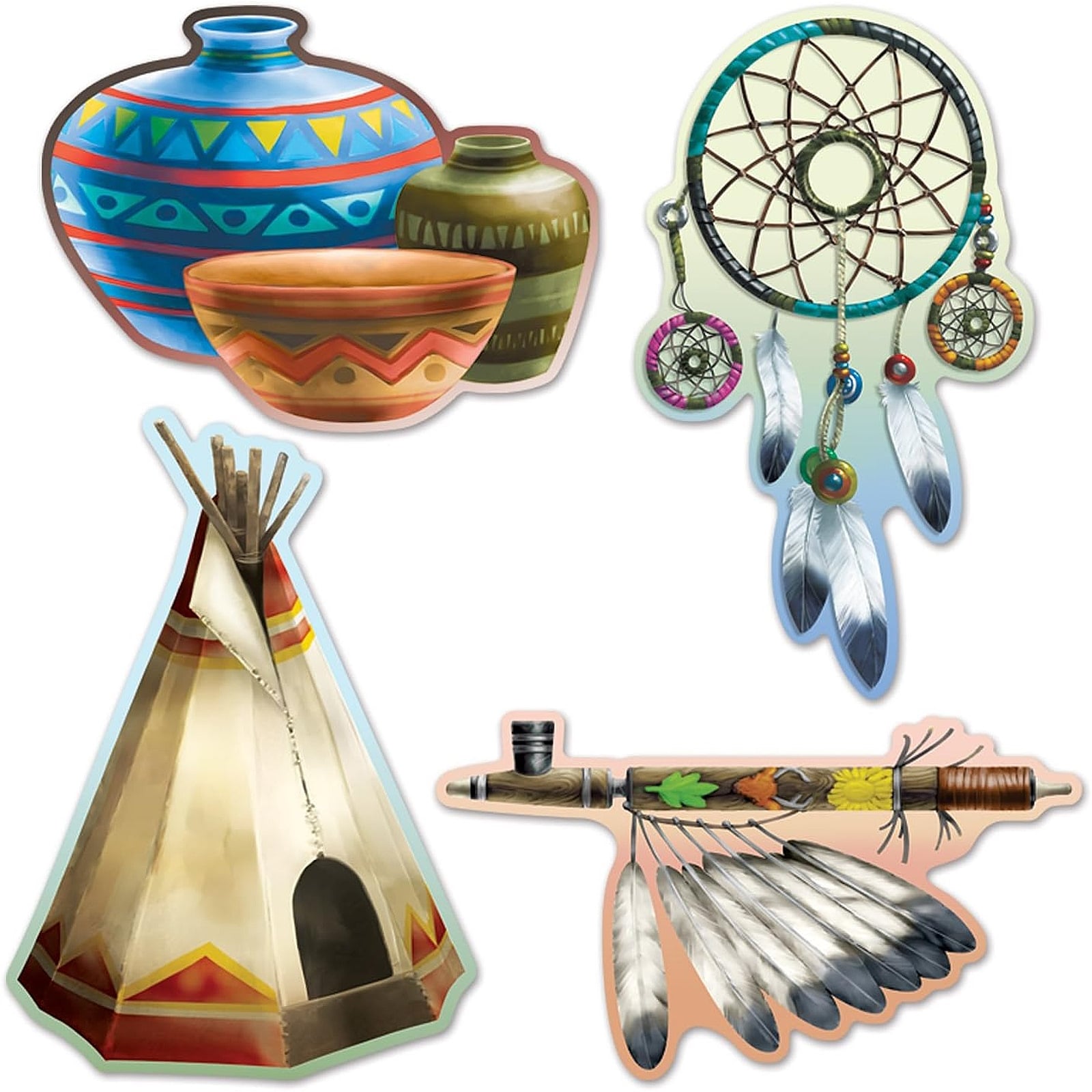 American Indian Cutout Wall Decorations (Pack of 4)  