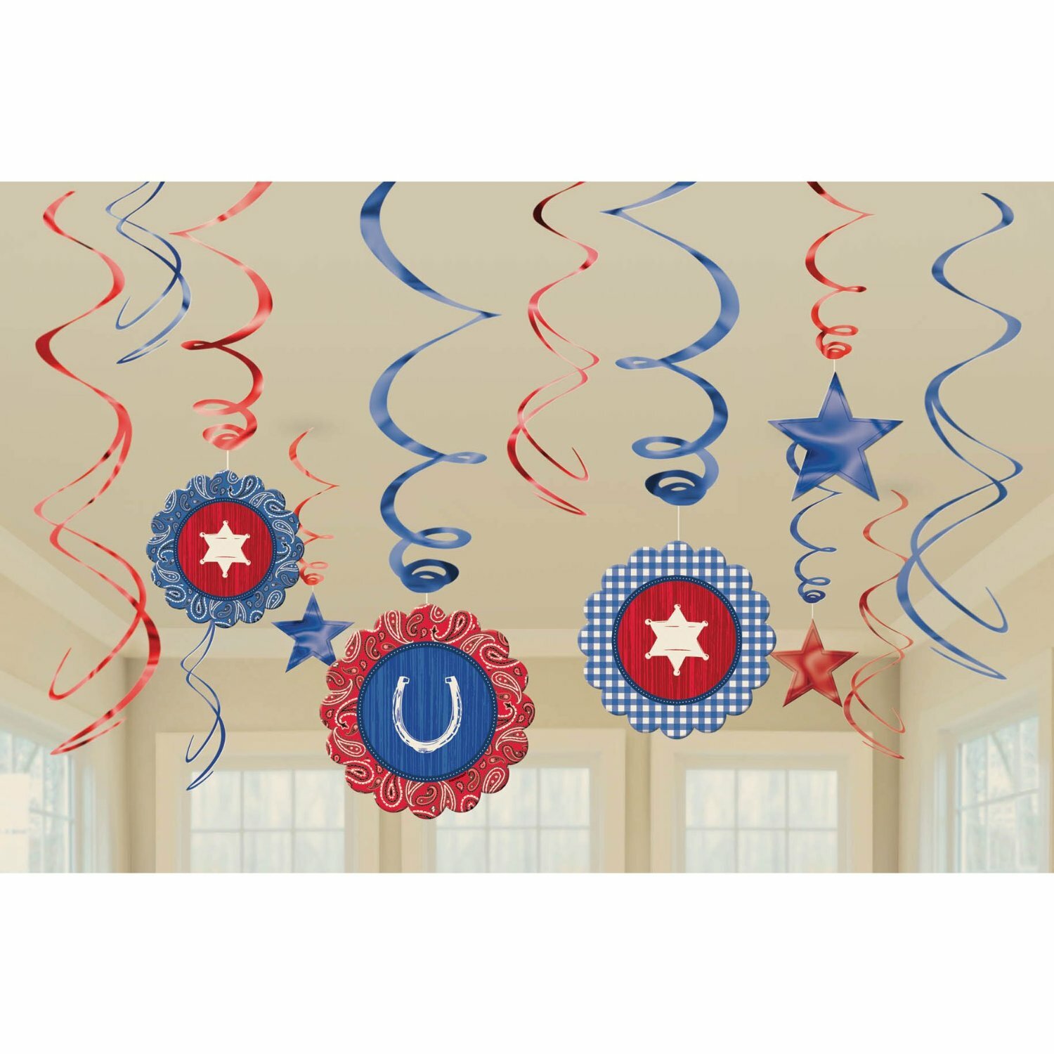 Bandana and Blue Jeans Western Swirl Decorations (Pack of 12)