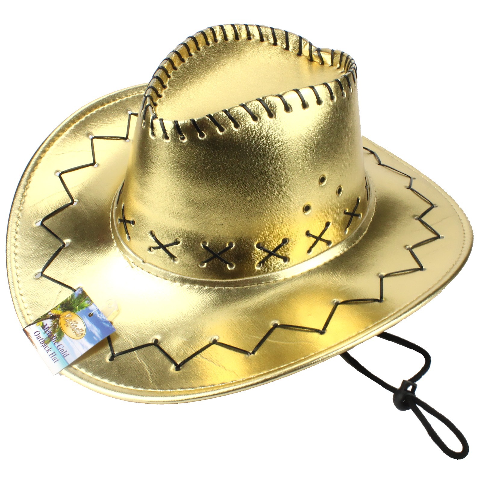 Adults Metallic Gold Outback Cowboy Hat
