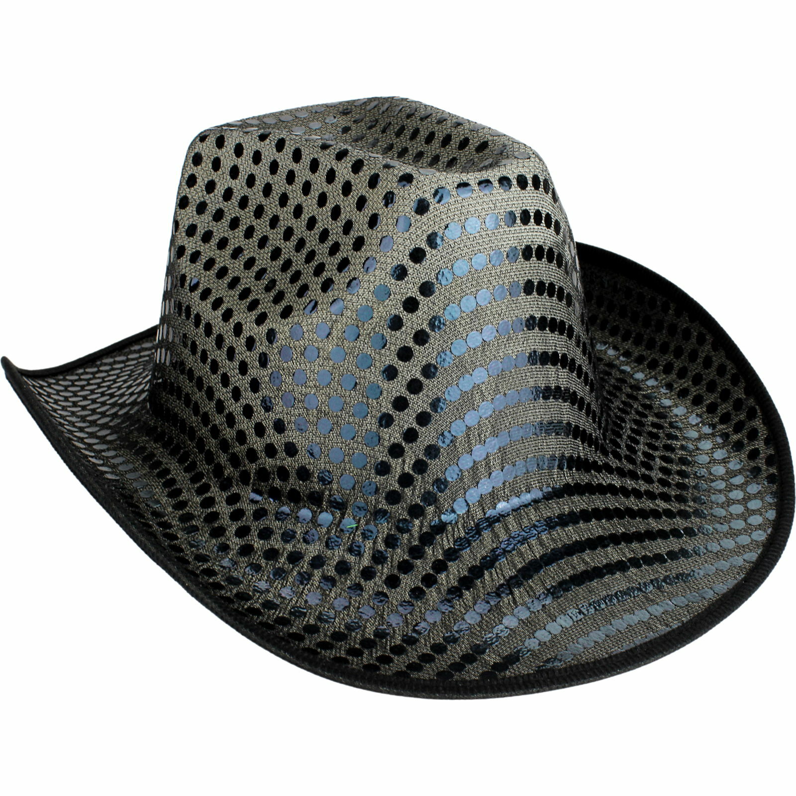 Black Sequin Adult Cowboy Hat