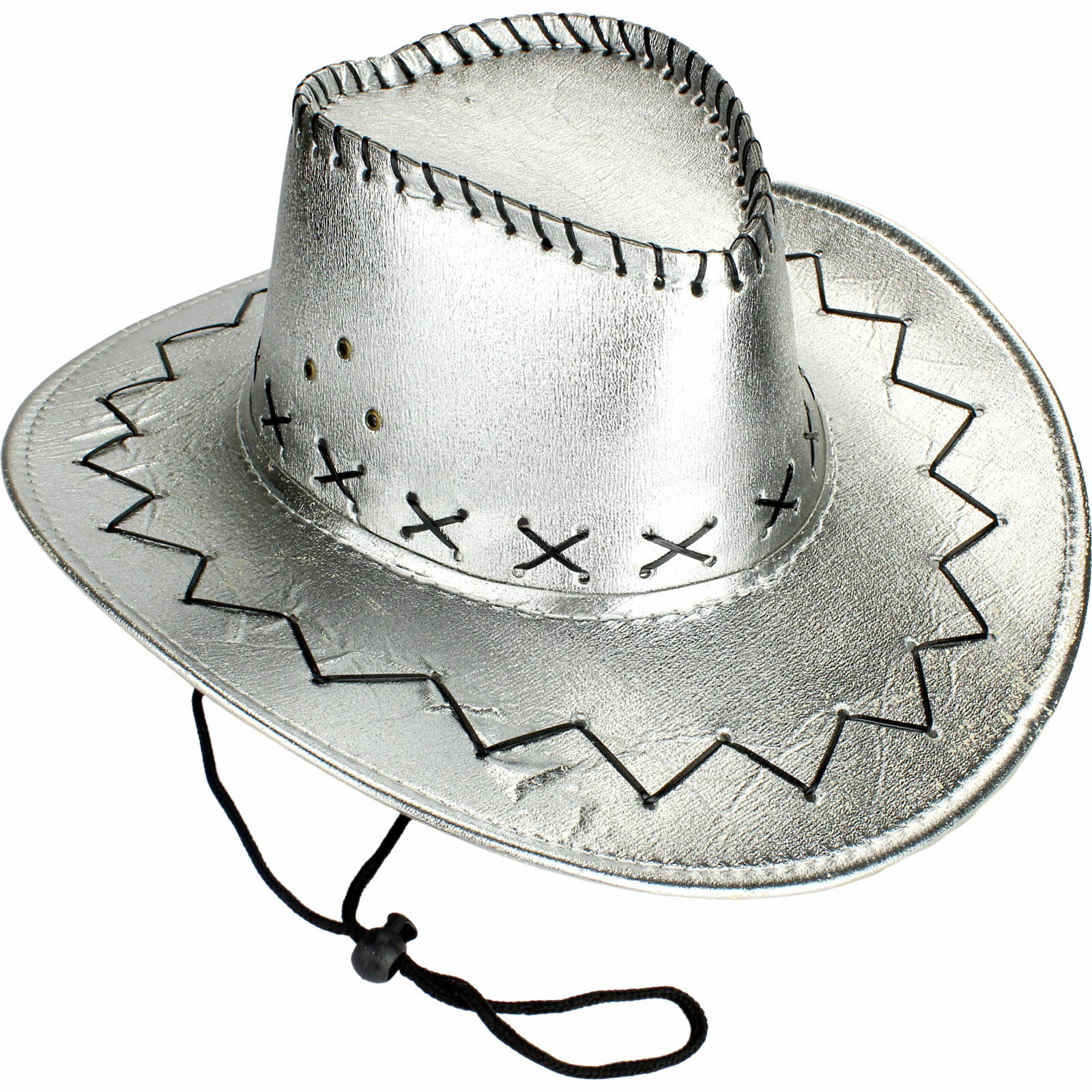 Adults Metallic Silver Outback Cowboy Hat