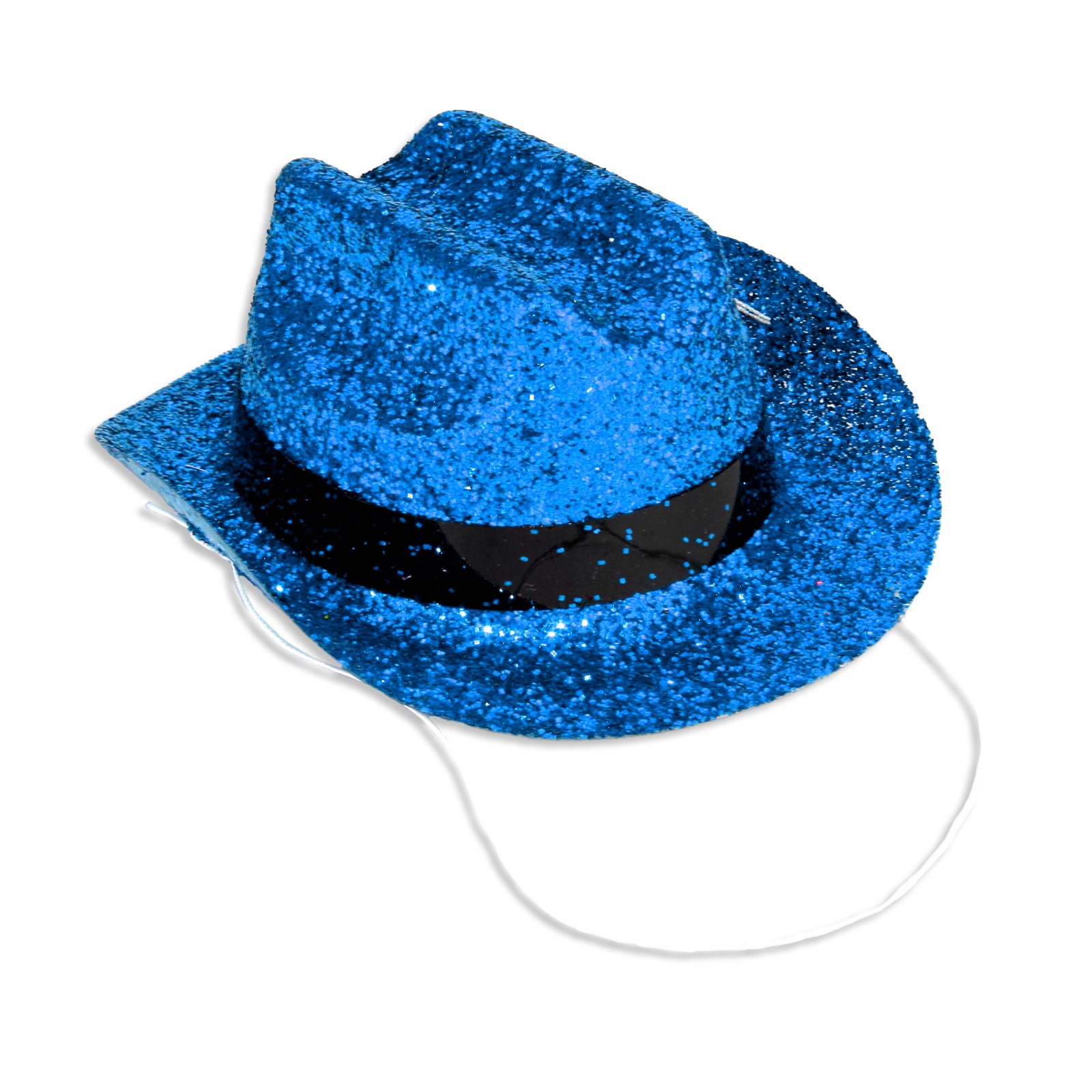 Mini Blue Glitter Plastic Cowboy Hat