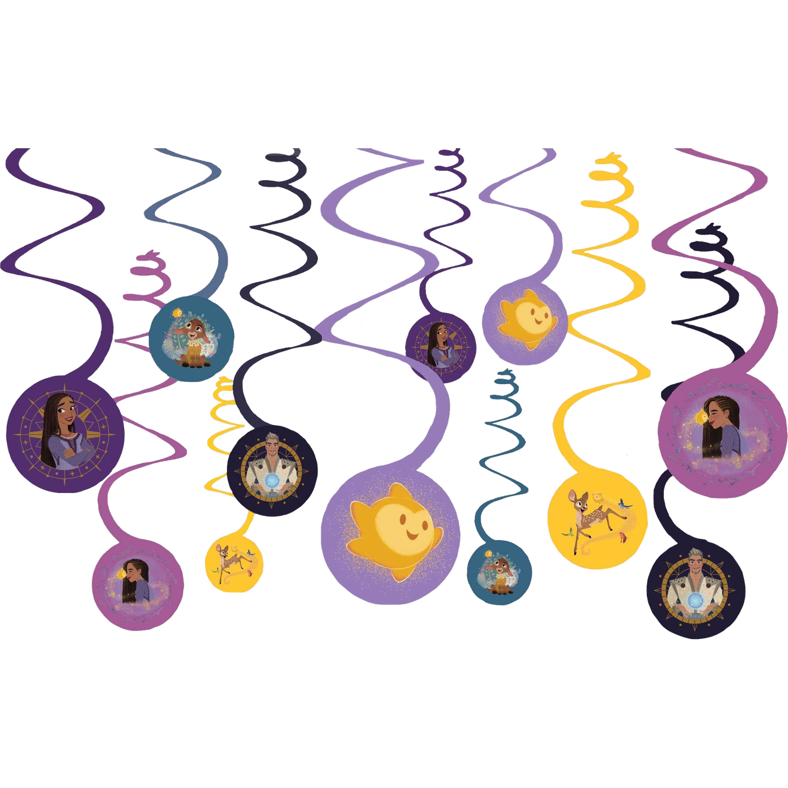 Disney Wish Hanging Swirl Decorations (Pack of 12)