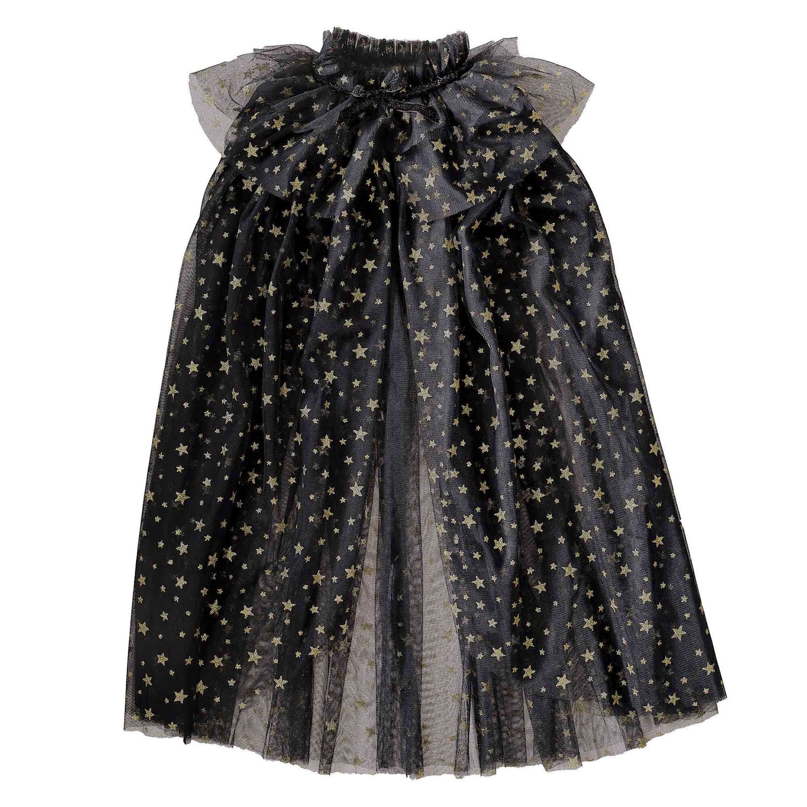 Black & Gold Star Childs Witches Fancy Dress Cape