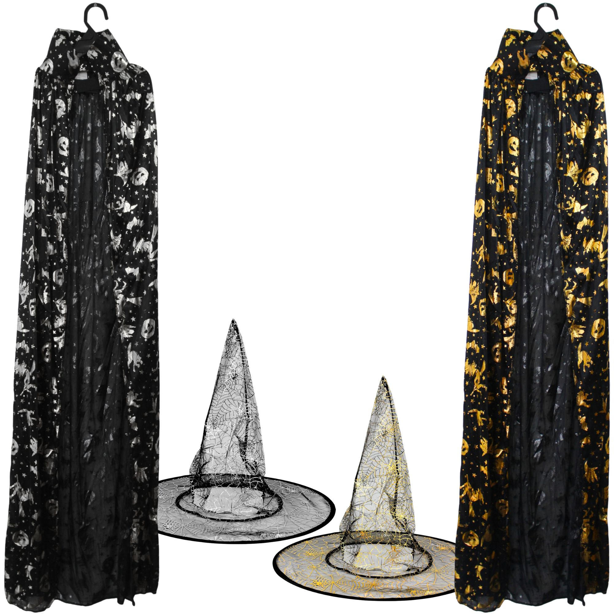 Witch Cape & Hat Costume Set Assorted 