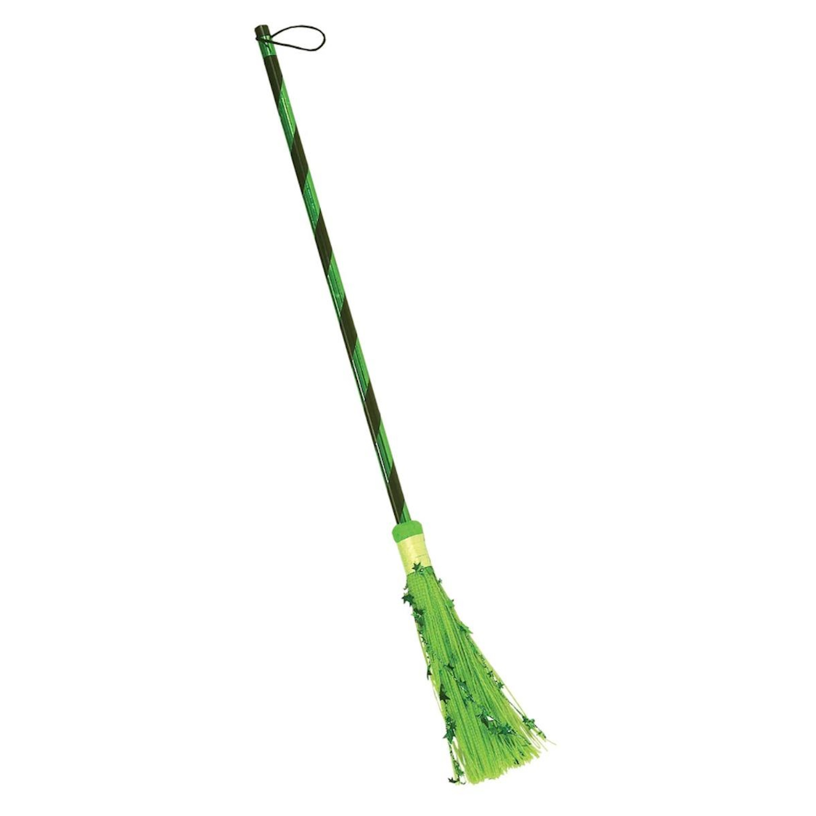 Green Metallic Witch Broom Costume Accessory