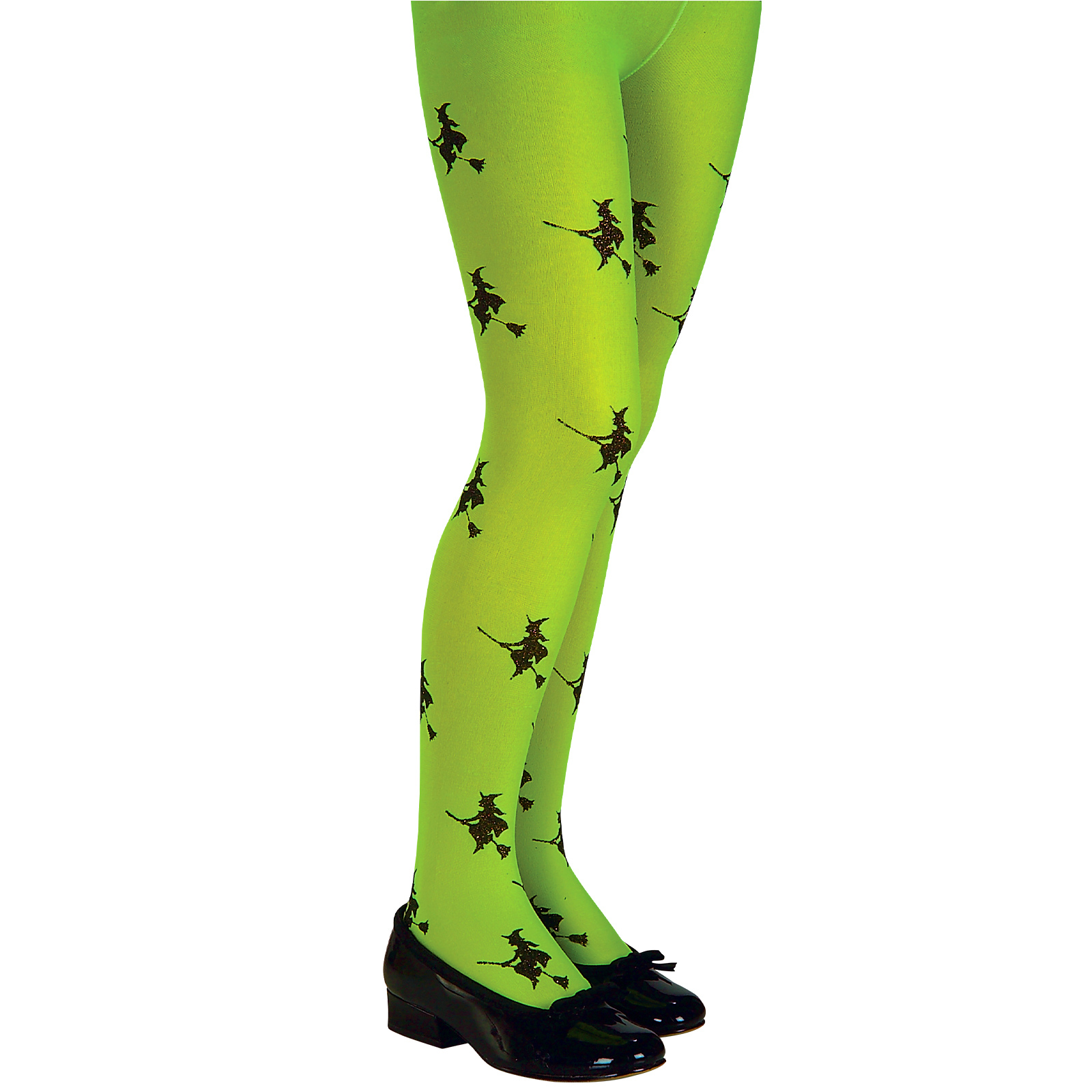 Kids Green Glitter Witch Tights