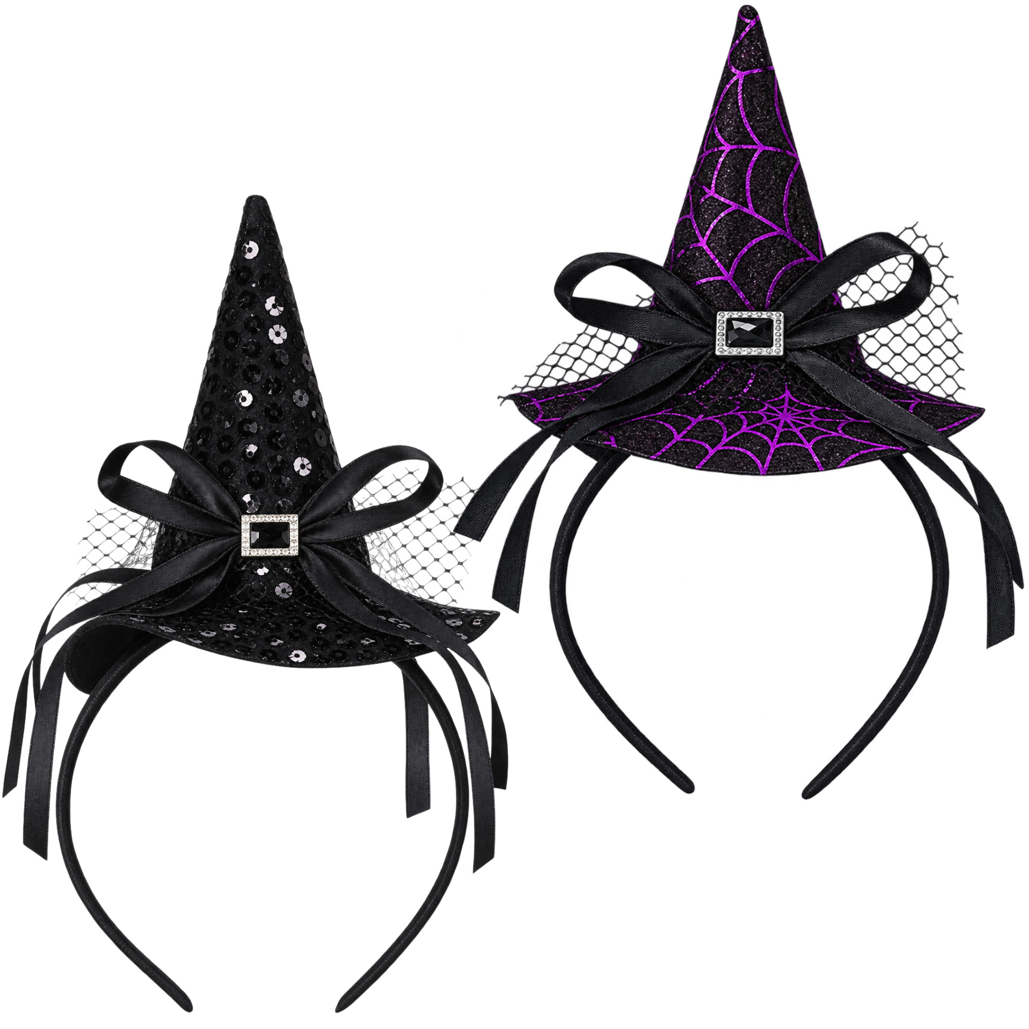 Mini Witch Hat Headband Assorted 