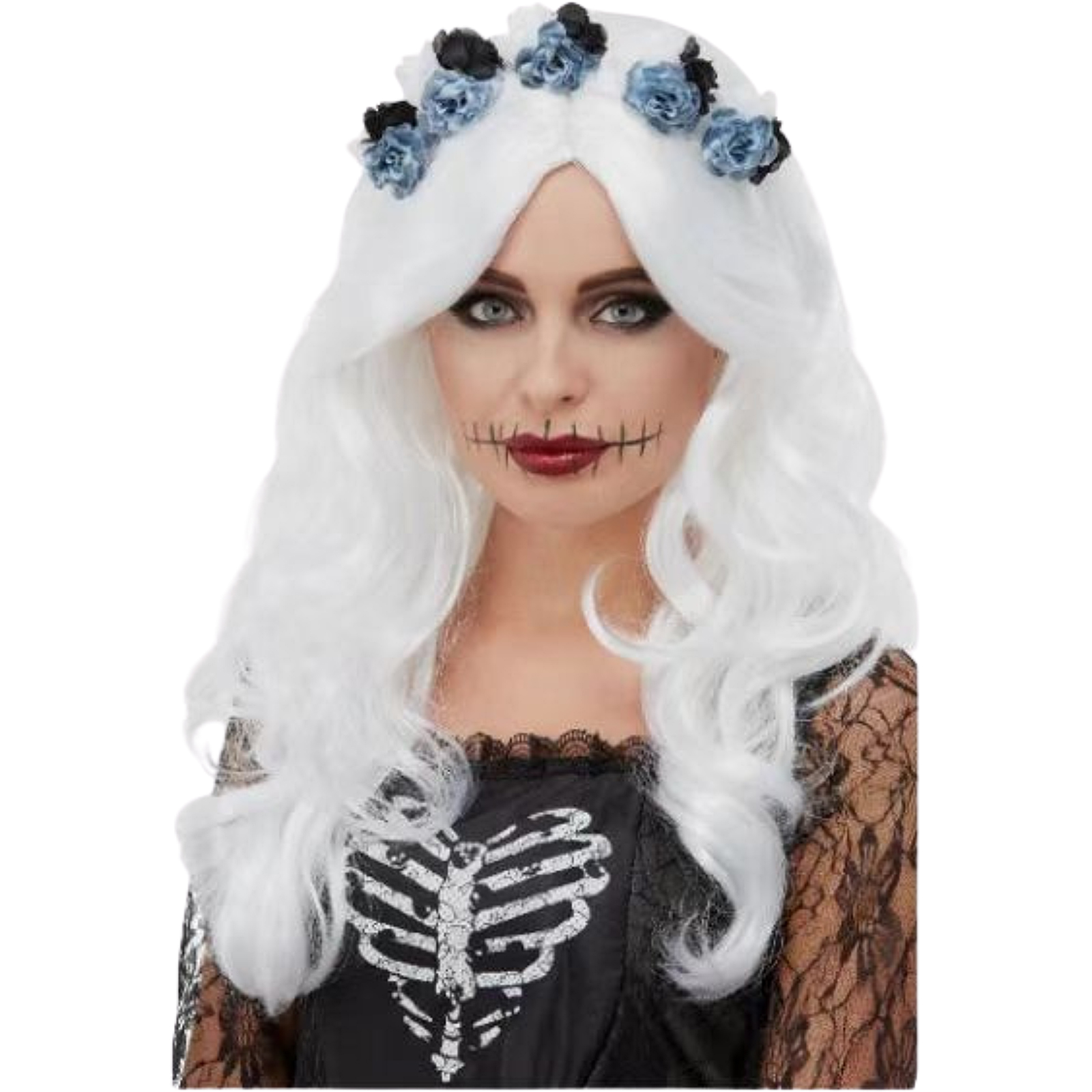 Adult White Wavy Wig 