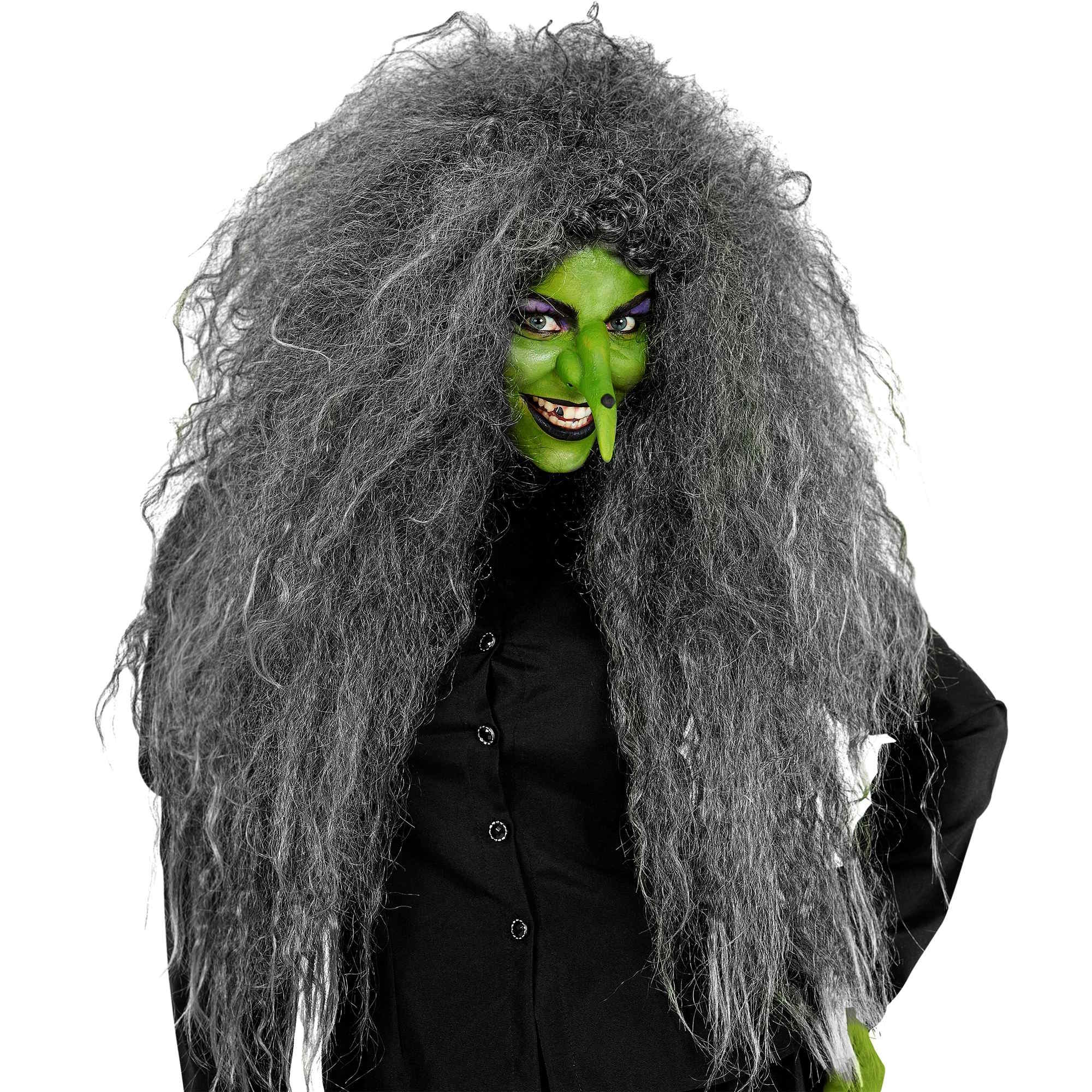 Adult Grey Frizzy Witch Wig