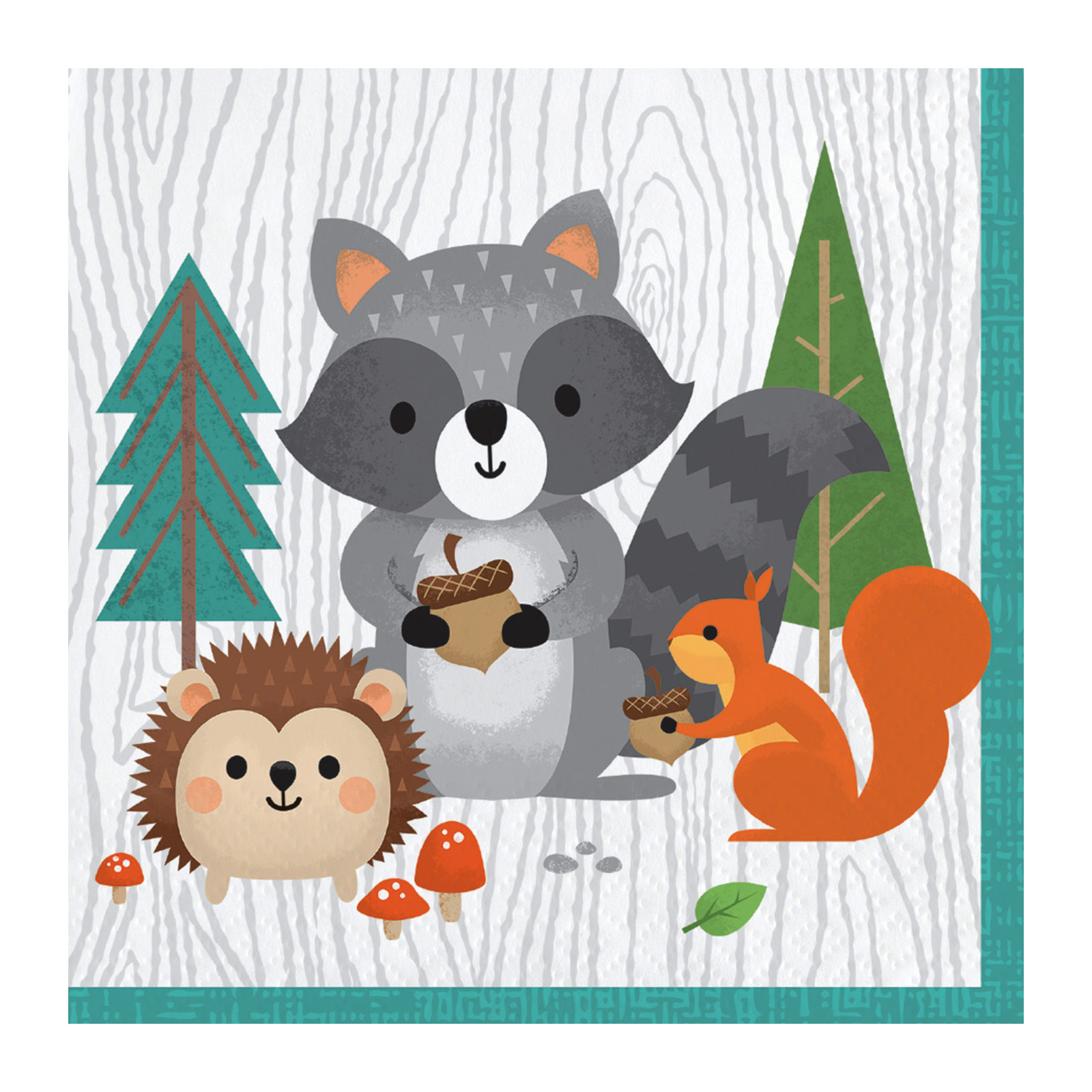 Woodland Animal Small Napkins / Serviettes (Pack of 16)