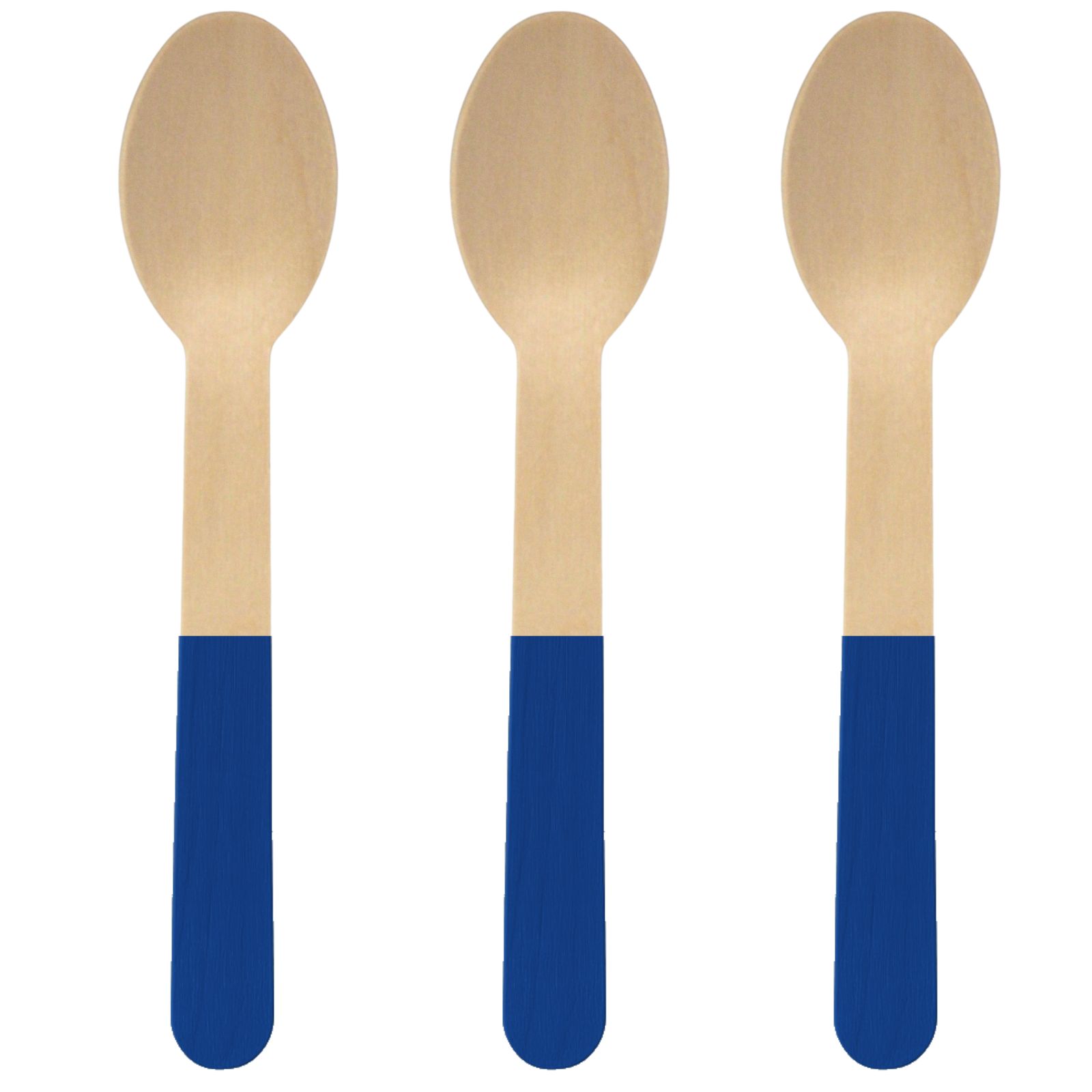Wooden Dipped Spoons Royal Blue (Pack of 20)