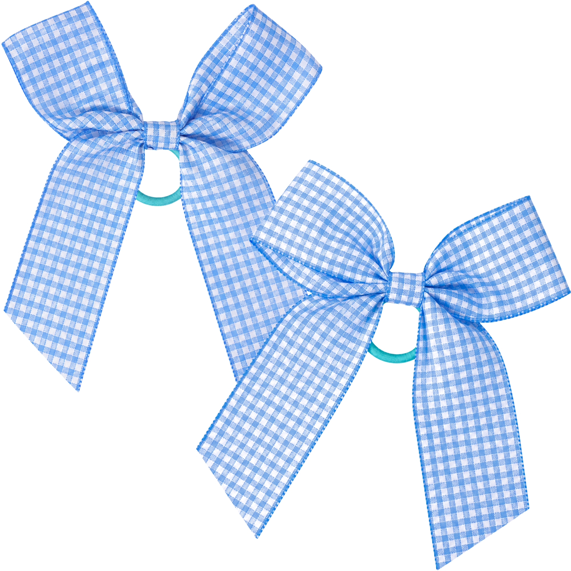 Blue Gingham Checker Bow Hair Ties (Pack of 2)