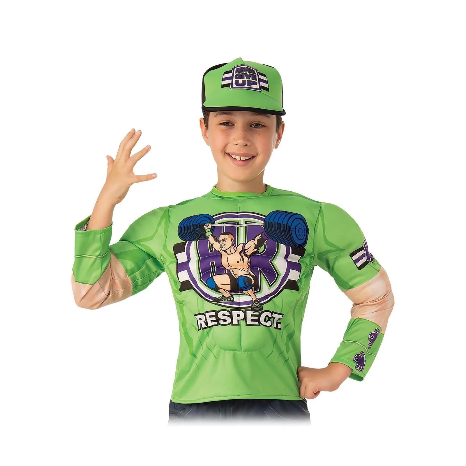 WWE John Cena Kids Costume Top and Hat Size 6-8 Years