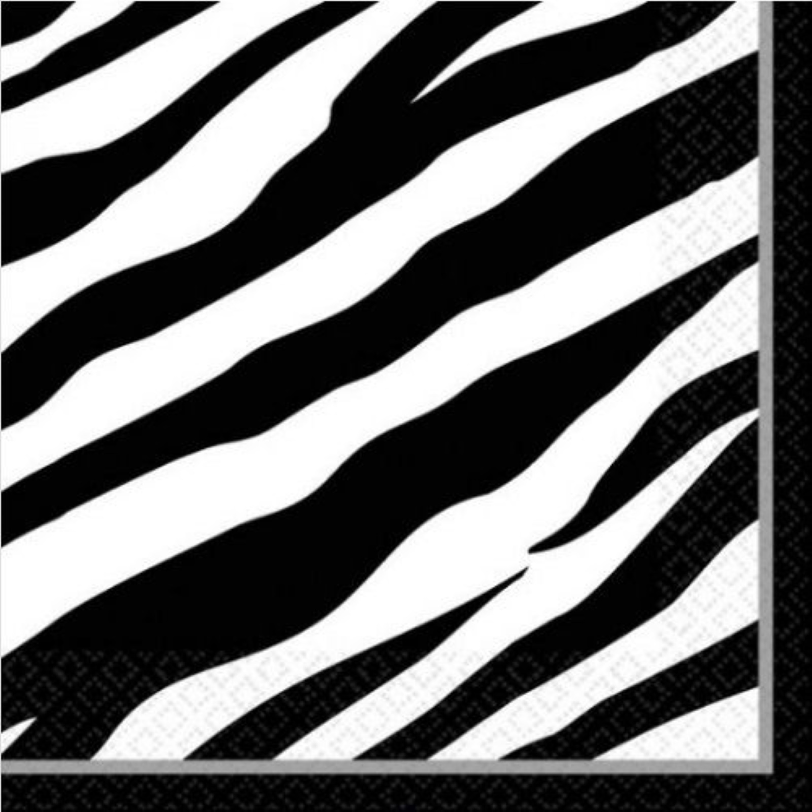 Zebra Print Eco Large Paper Napkins / Serviettes (Bulk Pack of 36)